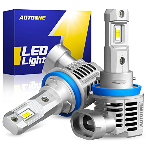 AUTOONE H11 LED Headlight Bulbs 2023 Upgraded, 22,000LM 6500K White H9 H8 Low Beam High Beam Headlights Bulb Replacement(Pack of 2)