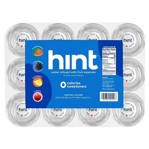 Hint Water, zero sugar, zero sweeteners, 12-pack
