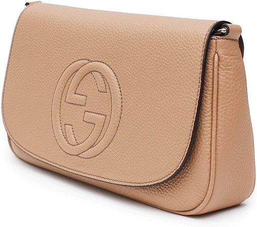 Gucci Soho Camelia Rose Beige Light Tan Leather shoulder bag New