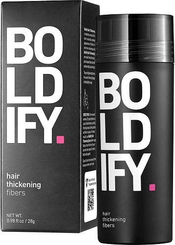 ﻿﻿BOLDIFY Hair Fibers for Thinning Hair (DARK BROWN) Undetectable & Natural - 28g Bottle - Hair Powder - Completely Conceals Hair Loss in 15 Sec - Hair Thickener & Topper for Fine Hair for Women & Men