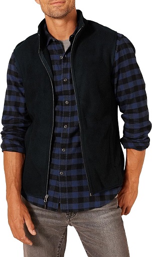 Amazon Essentials Men's Full-Zip Polar Fleece Vest, which is available in Big & Tall sizes