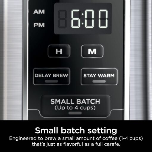 Large 60oz water reservoir for multiple cups of coffee