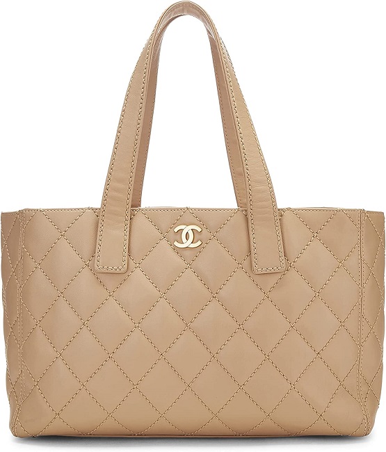 Chanel, Pre-Loved Beige Calfskin Wild Stitch Tote Large, Beige