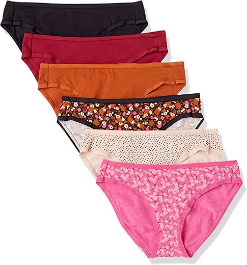 Amazon Essentials women's plus size cotton bikini brief underwear.