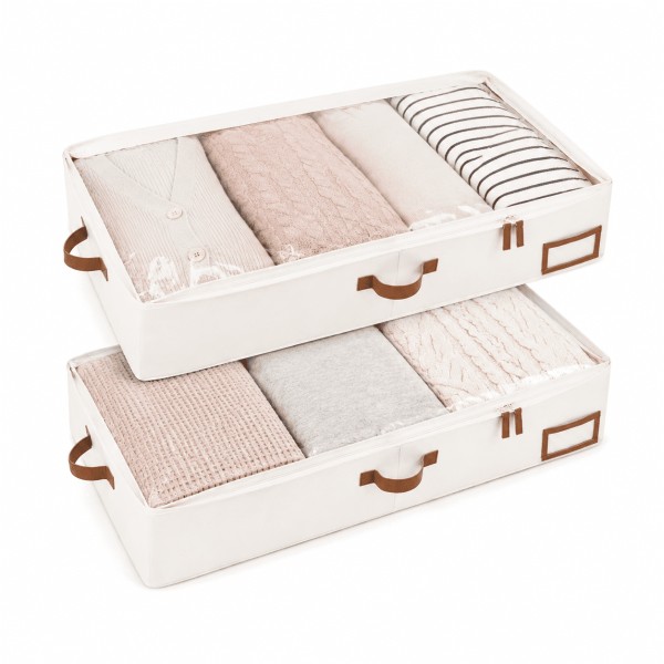 Walmart: 2 Pack Under Bed Storage Bins with Handles & Label Holder, Large Fabric Storage Bags for Clothes, Blankets, Sweaters, Closet Organizer